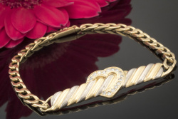 Herz Armband Goldschmiede Leonard mit Brillanten in 750er Gelbgold Weißgold