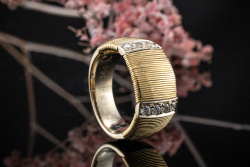 Hermes Paris Ring mit eingeflochtenem Gold und Brillanten in 750er Gold