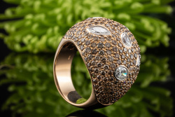 Leo Wittwer Auffälliger Rotgold Brillantring Ring mit Diamanten 6,53 Ct.