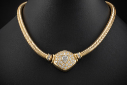 Simon Luxus Herz Collier mit Herzschliff Diamant und Brillanten Gold 750