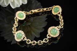 Bulgari Bvlgari Armband beidseitig mit Jade modifiziert in Gelbgold 750