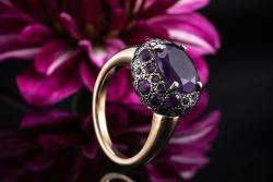 Kleiner Pomellato Ring Tabou mit Amethyst Lila in Rosegold Rotgold 750