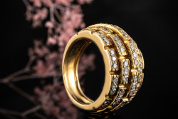 Cartier Maillon Panthere Ring mit 5 Reihen Brillanten in 750er Gelbgold