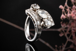 Klassischer Diamant Ring mit Altschliff Diamanten 2,3 Ct in Weißgold 750