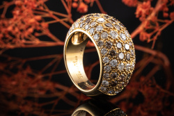 Cartier Brillantring Ring mit 3 Ct. Brillanten braun weiß in 750er Gold