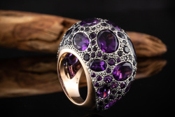 Großer Pomellato Ring Tabou mit Lila Amethyst in 750er Rosegold Rotgold