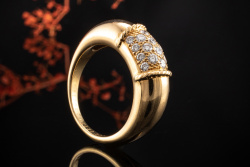 Van Cleef & Arpels Vintage Ring Goldschmiedearbeit Diamanten 750er Gold