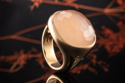 Pomellato Ring Cipria mit Rosenquarz facettiert in Rotgold Rosegold 750