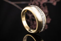 Cartier Paris Ring Mittelsteg mit Diamanten Brillanten in 750er Gelbgold