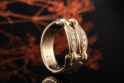 Hermes Paris Ring mit Diamanten Brillanten Klassisch in 750er Gelbgold