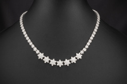 Collier Kette Sterne Stars 16,65 Ct Diamanten Brillanten in Weißgold 750