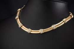 Tiffany & Co Collier Kette mit Diamanten Brillanten Gelbgold mit Platin