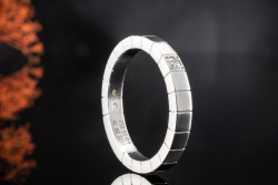 Cartier Lanieres Solitär Ring Diamant und Schriftzug Cartier in Weißgold