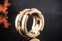 Odenwald Ring Glieder mit Diamanten rundum Massives Rosegold Rotgold 750