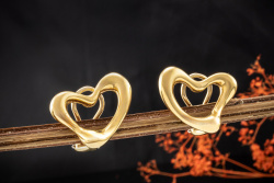 Tiffany & Co. Ohrringe Open Heart Elsa Peretti Ohrclips in Gelbgold 750