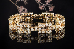 Diamant Armband Gelbgold 585 Arbeit 9 Carat Brillanten in Gold 17,5 cm