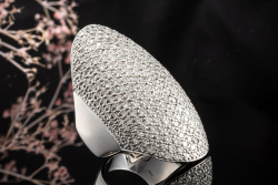 Statement Ring mit 8 Carat Diamanten Brillanten Massiv in 750er Weißgold