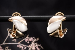 Cartier Trinity Ohrringe Vintage Ohrstecker mit Clip 750er Gold Tricolor