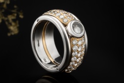 Chopard Happy Diamonds Ring Massiv mit Diamanten Weissgold Gelbgold 750