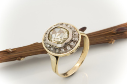 ANTIK Diamant Ring mit 1,20 Carat Diamant Rosen in 585 Gold 