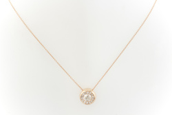 Modernes Collier mit Diamanten 0,66 Ct. Kette mit Anhänger 750er Rotgold