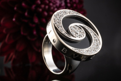 BVLGARI Ring Optical Spinning in Weißgold mit Brillanten und Drehscheibe