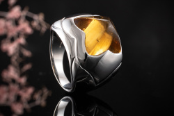 Bulgari BVLGARI Pyramid Ring mit 3 Carat Citrin Massiv 750er Weißgold 53