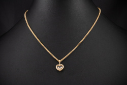 Chopard Herz Collier Happy Diamonds 3 Diamanten Brillanten Gold 750 OVP