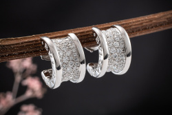Bulgari BVLGARI B.zero1 Ohrringe Creolen Diamanten in 750er Weißgold OVP
