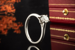 Cartier Solitär Ring 1895 mit 1 Diamant 0,53 Ct in 950er Platin Full Set