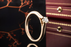 Cartier Solitär Ring 1895 mit 1 Diamant 0,30 Ct in Roségold Rotgold 750