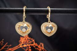 Chopard Happy Diamonds Hearts Ohrstecker Herz Ohrringe Diamanten in Gold