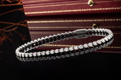C de Cartier Armband Tennisarmband Diamanten 750 Weißgold 18 cm Full Set