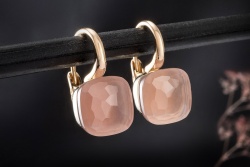 Pomellato Ohrringe Ohrstecker Nudo Classic mit Rosenquarz in 750er Gold