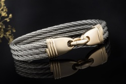 Fred Paris Armband Bracelet Force 10 Segelseil geflochten Gelbgold 750