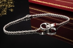 Cartier Love Armband an einer Kette Ringe Armkette in 750er Weißgold OVP