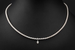 Wellendorff Collier Silky Seidenkordel Kette in 750er Weißgold Full Set