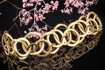 Breites Pomellato Glieder Armband "Maille plate" Mattiert in 750er Gold