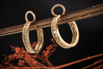 Cartier Paris Creolen Ohrringe Ohrclips 1,25 Ct. Brillanten Gelbgold 750