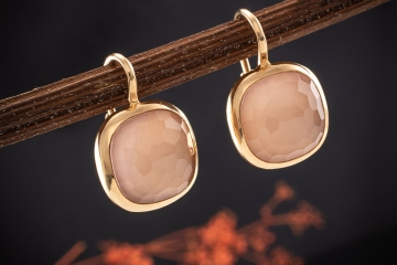 Pomellato Ohrringe Ohrstecker Cipria mit Rosenquarz Rotgold Rosegold 750