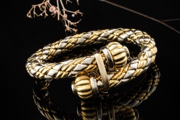 Chimento Armreif Armspange Bicolor Armband Flexibel in Gelbgold Weißgold