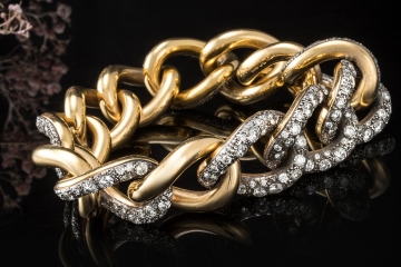 Pomellato Armband Catene mit 9 Ct Diamanten Gliederarmband Gelbgold 750