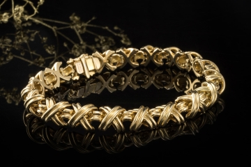 Tiffany & Co. Vintage Armband Signature X Massive Arbeit in Gelbgold 750