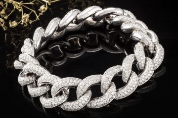 Armband mit 12,75 Ct Diamanten Panzerarmband massiv 139 Gr. Weißgold 750
