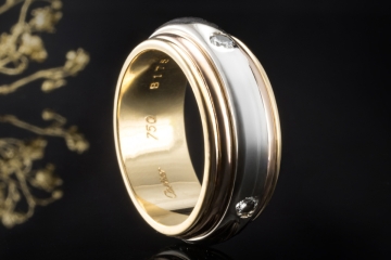 Cartier Drehring Saturn Ring Trinity mit Diamanten in Gold Tricolor 750