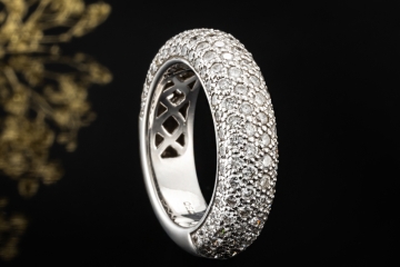 Al Coro Ring Bandring mit Diamanten 2/3 Memoire in 750er Weißgold Gr 56