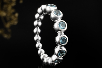Wempe by Kim Ring Blu Candy mit Aquamarin Beaded Design in Weißgold 750