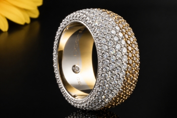 noor Pavé Ring mit weißen und braunen Diamanten in Weißgold Gelbgold 750