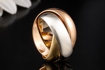 Trinity de Cartier Ring Großes Vintage Modell 750er Gold Tricolor Gr. 48