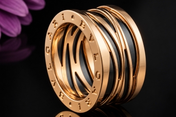 BVLGARI B.zero1 4-Band Ring Zaha Hadid in Roségold mit schwarzer Keramik